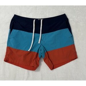 J.Crew Colorblock Mens 34 Swim Trunks Surf Beach Quick Dry Coastal 0724